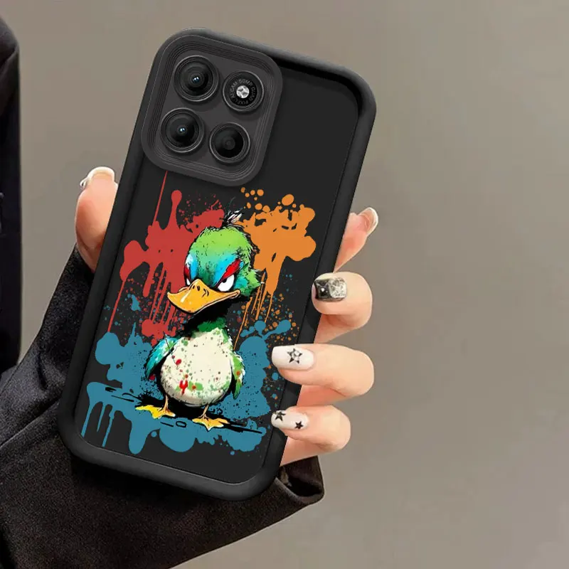Silicone TPU Shockproof Duck Print Protective Phone Cover