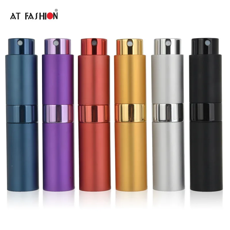 

8ml 10ml Mini Travel Rotary Spray Bottle Portable Perfume Refillable Glass Liner Liquid Cosmetic Empty Container