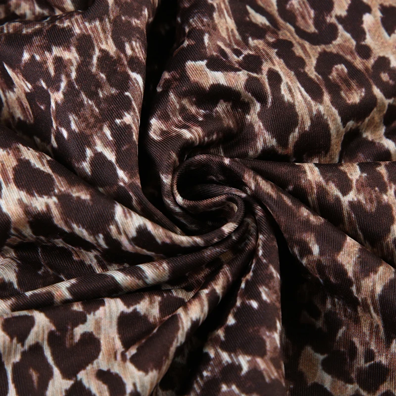Off Shoulder V Neck Cute Y2K Sexy Leopard Top Tee Brown Vintage Aesthetic Slim Short Women Cropped T ShirtSleeve