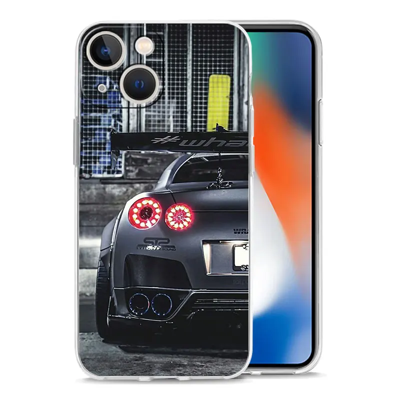 Luxury GTR Sport Car Clear Silicone Phone Case Cover