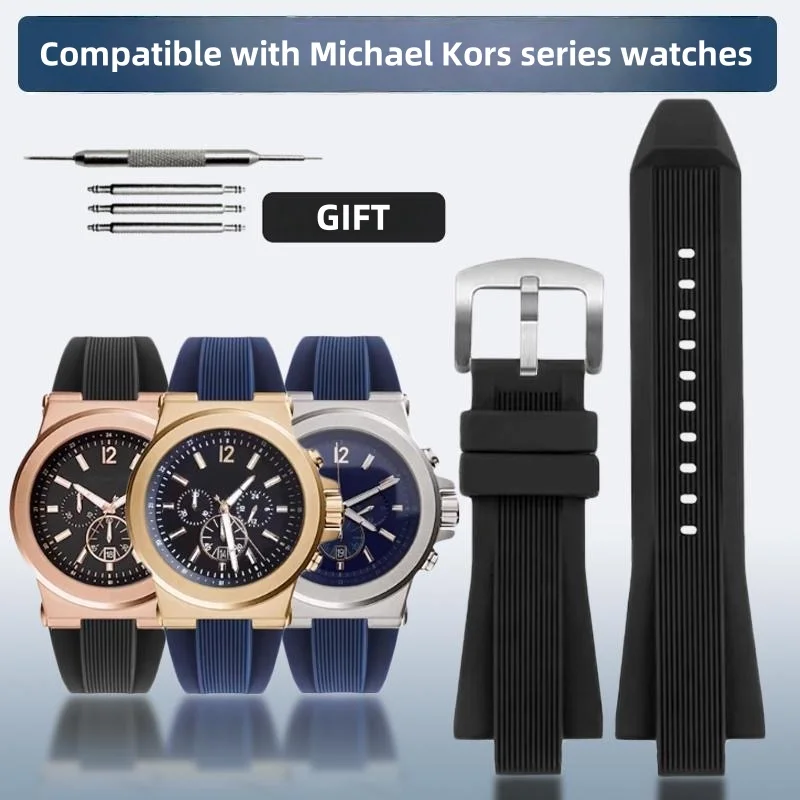 Durable Waterproof Silicone Rubber Watchband Bracelet Watch Strap Accessories