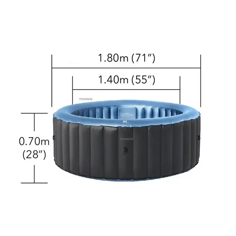 Heated Outdoor Jacuzzi Inflatable Household Bathtub Aldult Bathtub Sauna Bath Hot Spring Spa Product Portable Folding Bathtub 6