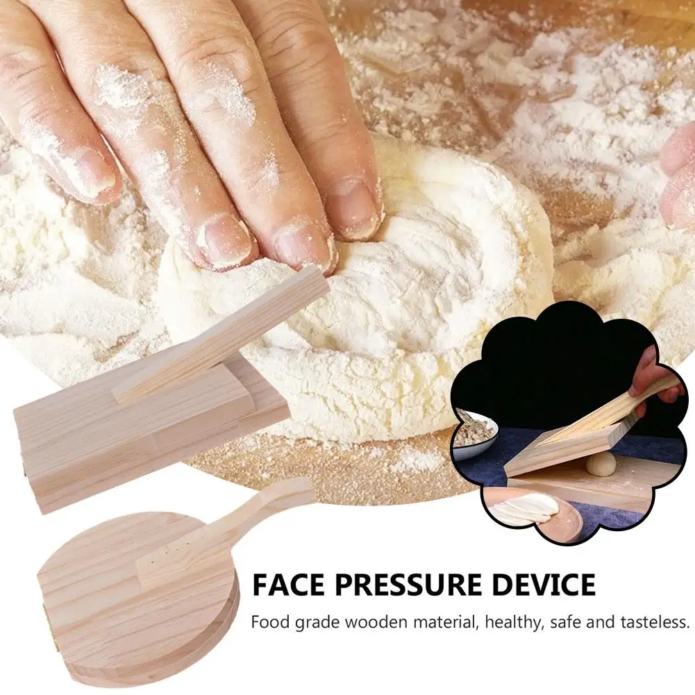 1pc Wooden Manual Dough Press Roller Corn Tortilla Bun Baking Pastry Press Mold Kitchen Dumpling Maker Skin Skin B1U2 dumpling maker,tortilla press