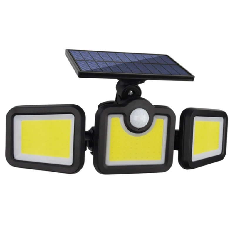 

Solar LED Light Outdoor 3 Head Motion Sensor Remote Control Lamp Wide Angle Illumination Wall Lamp