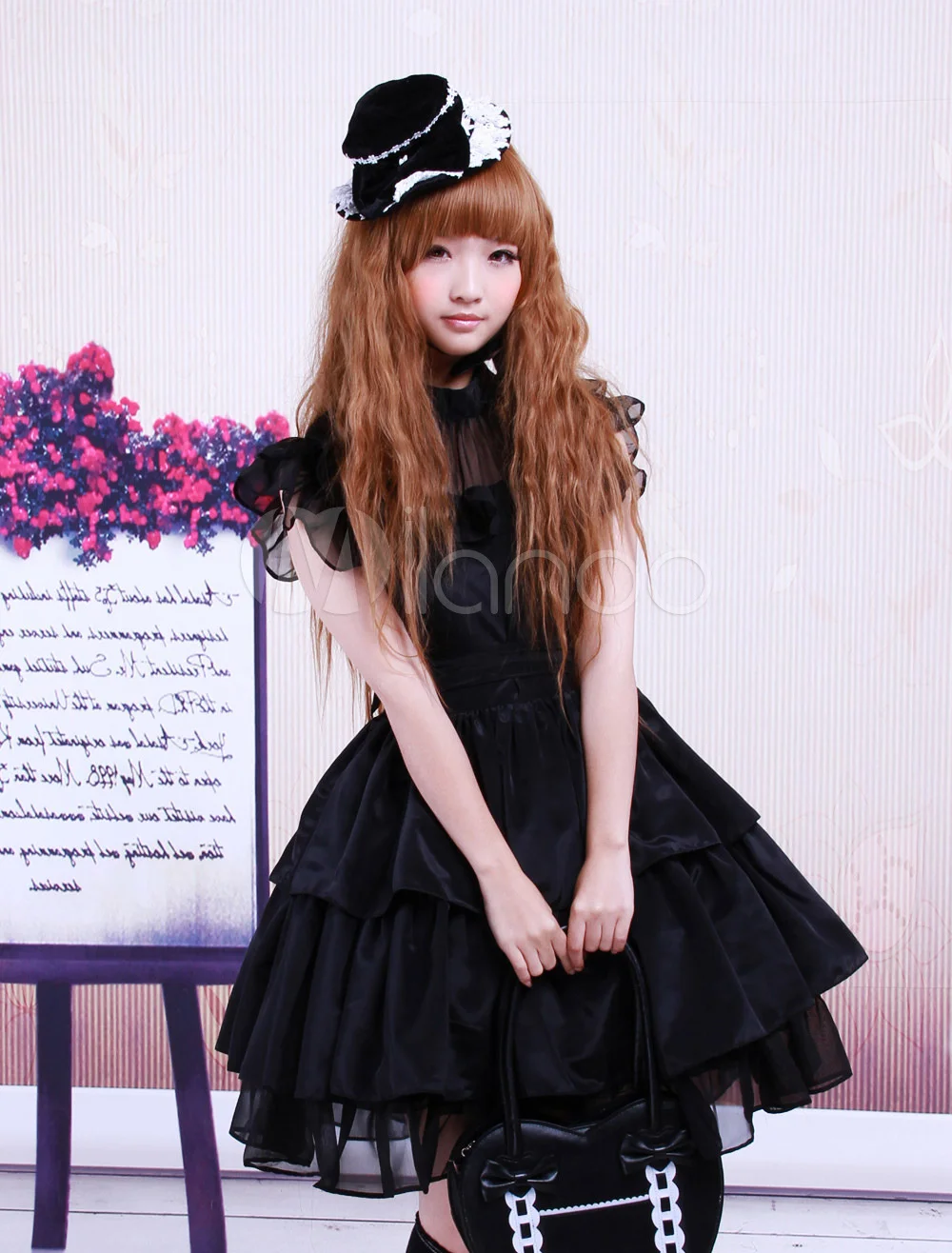 

Women's Gothic Lolita Dress Gothic Punk Mall Goth Kawaii Cute Ruffle Bandage Black Mini Dress 2021 Emo Clothes Summer