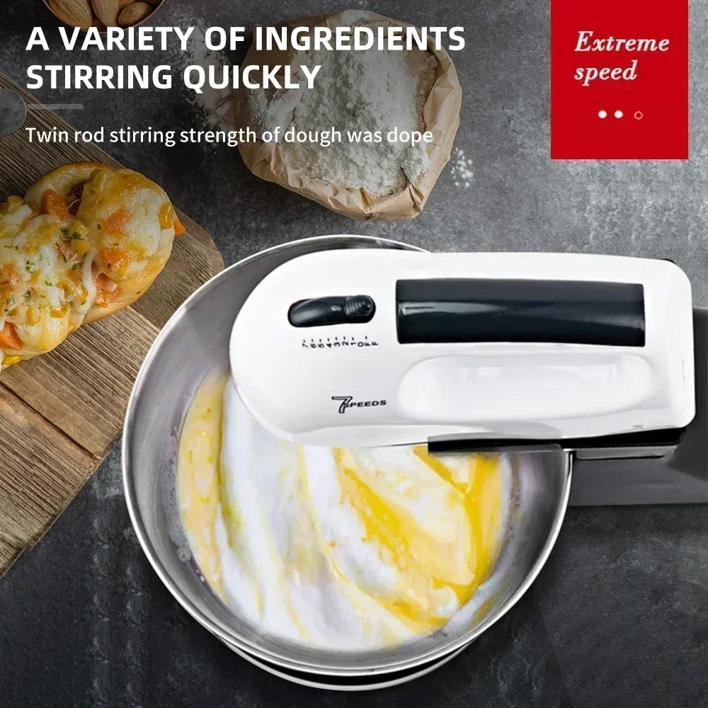 Kitchen Electric Mixer. Multifunctional Silent. Electric Vertical. Food Mixer. Stainless Steel. Cream Automatic