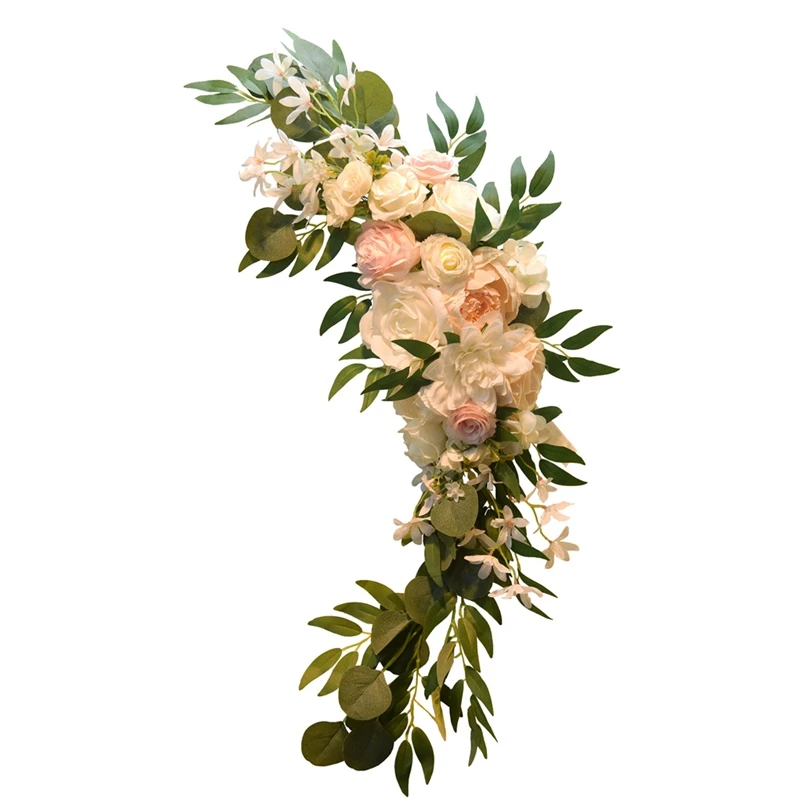 

4Pcs Artificial Flower Welcome Wedding Guest Wedding Arch Background Wall Arrangement Welcome Check-In Desk Decoration