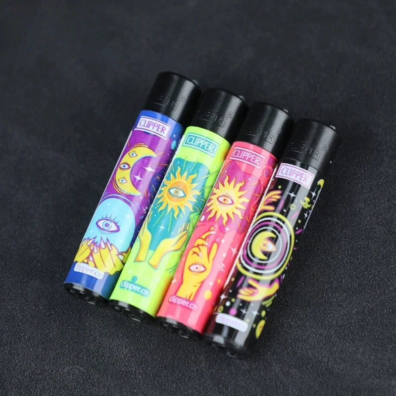 Hot Clipper Grinding Wheel Flint Pulley Recyclable Inflatable Lighter Personalized Fun Pattern Open Flame Lighter for Men's Gift