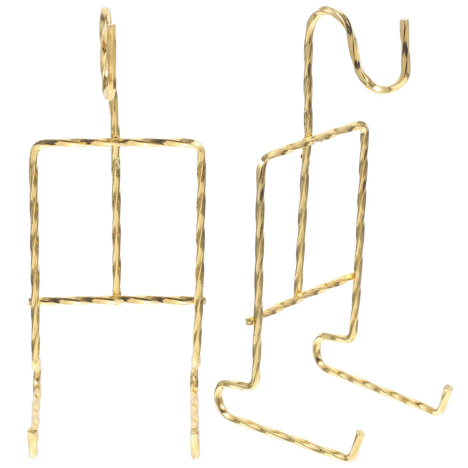 

2 Pcs Coffee Mugs Saucers Draining Hanger Plate Display Stand Iron Metal Rack Cup