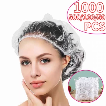 1000/500/100/50 Disposable Shower Cap - Waterproof Shower Cap - Plastic Shower Cap - Men's and Women's Hair Caps - High-Quality