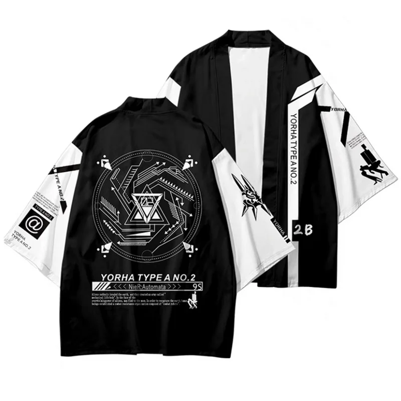 Japanese Kimono Japanese Kimono Cardigan Japanese Kimono Shirt Game NieR Automata Anime Haori Cosplay Kimono Women Men Asian Streetwear Cardigan Yukata