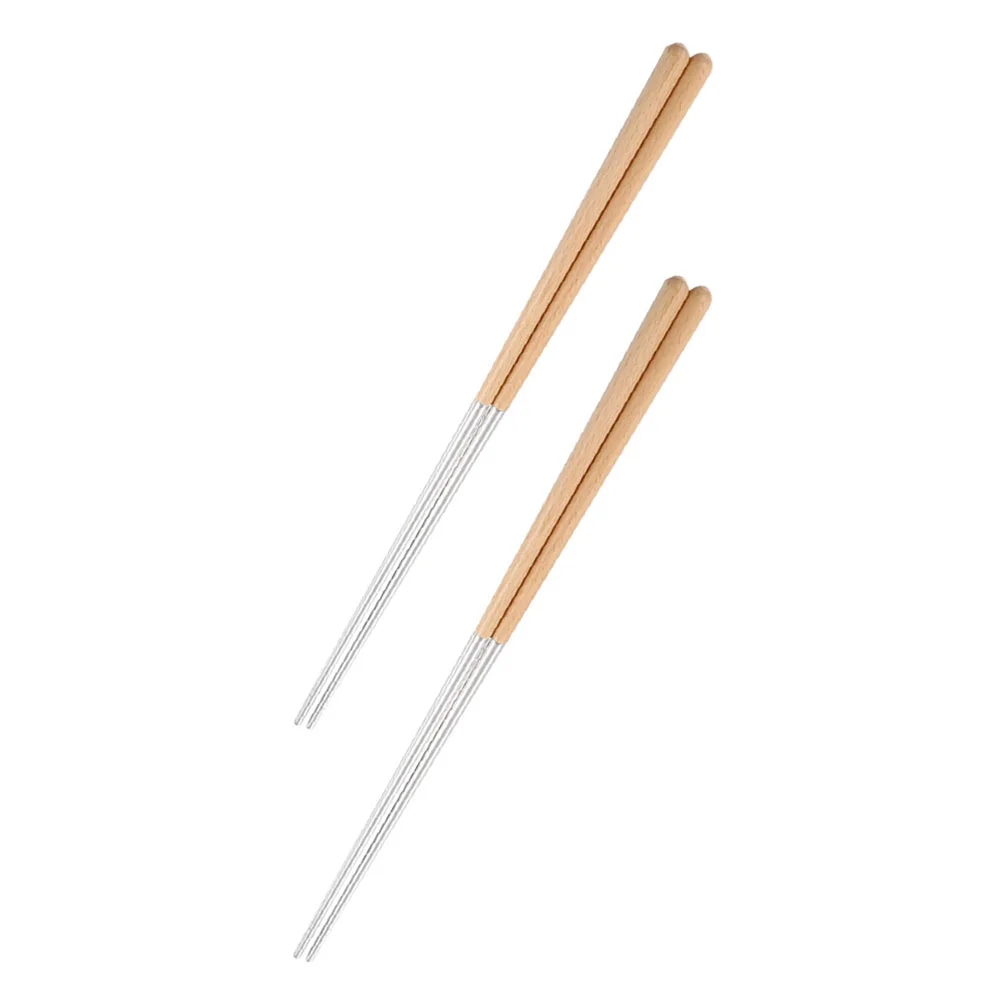 

2 Pairs Hot Pot Chopsticks Household for Kitchen Long Anti-slip Reusable Noodles Cooking