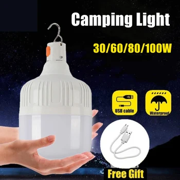 Z40 mixxar 캠핑 조명, USB 충전식 LED 조명, 비상 전구, 텐트 조명, 캠핑 장비 전구, 휴대용 랜턴, 100W