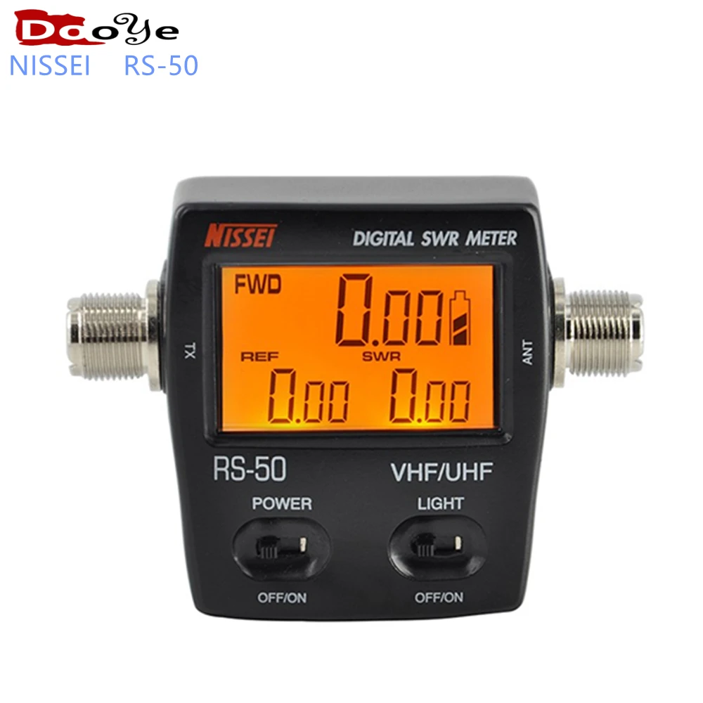 RS-50 Digital SWR/Watt Meter NISSEI 125-525MHz UHF/VHF M Type Connector for TYT Kenwood Baofeng LED Screen Radio Power Counter