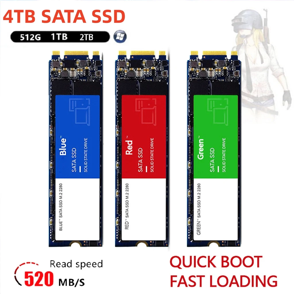

M.2 4TB 2TB 1TB 500GB 128GB Hard drive disk sata3 2.5 inch ssd TLC 500MB/s internal Solid State Drives for laptop and desktop