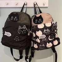 Japanese Cartoon Kawaii Cute Cat Backpack Contrast Color Sweet Y2k Aesthetic Girls Schoolbags Harajuku Vintage Fashion Backpacks 2