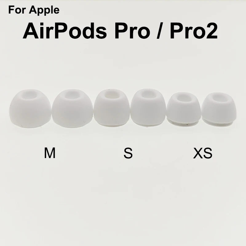 Aocarmo 2Pcs For Apple AirPods Pro Pro2 Earphone Dust Filter Mesh Silicone Rubber Eartips Earbuds Cap Replacement Part