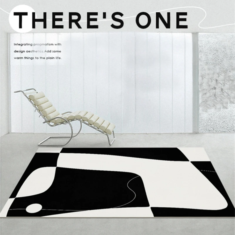 

Современный минималистичный ковер черно-белый, высококачественный ковер в скандинавском стиле для гостиной, большой ковер, декоративный к...
