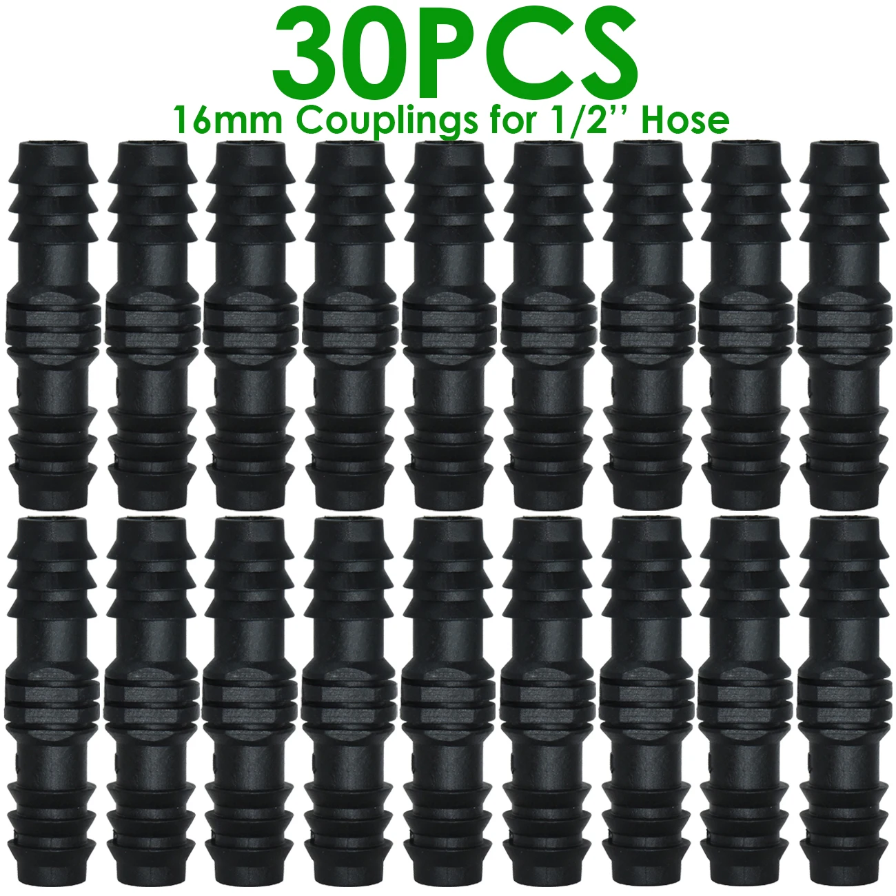 KESLA Drip Irrigation Watering 16mm Barbed Fittings Connectors Tee Elbow Coupling Cap Plug End Kit 1/2 Inch Tubing Hose Garden 