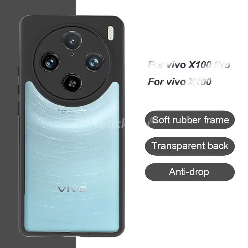 

For vivo X100 Pro Case Luxury Silicone Tranperant TPU Cover vivo X100 Pro Case Shockproof Back Protector vivo X100 Pro Cover