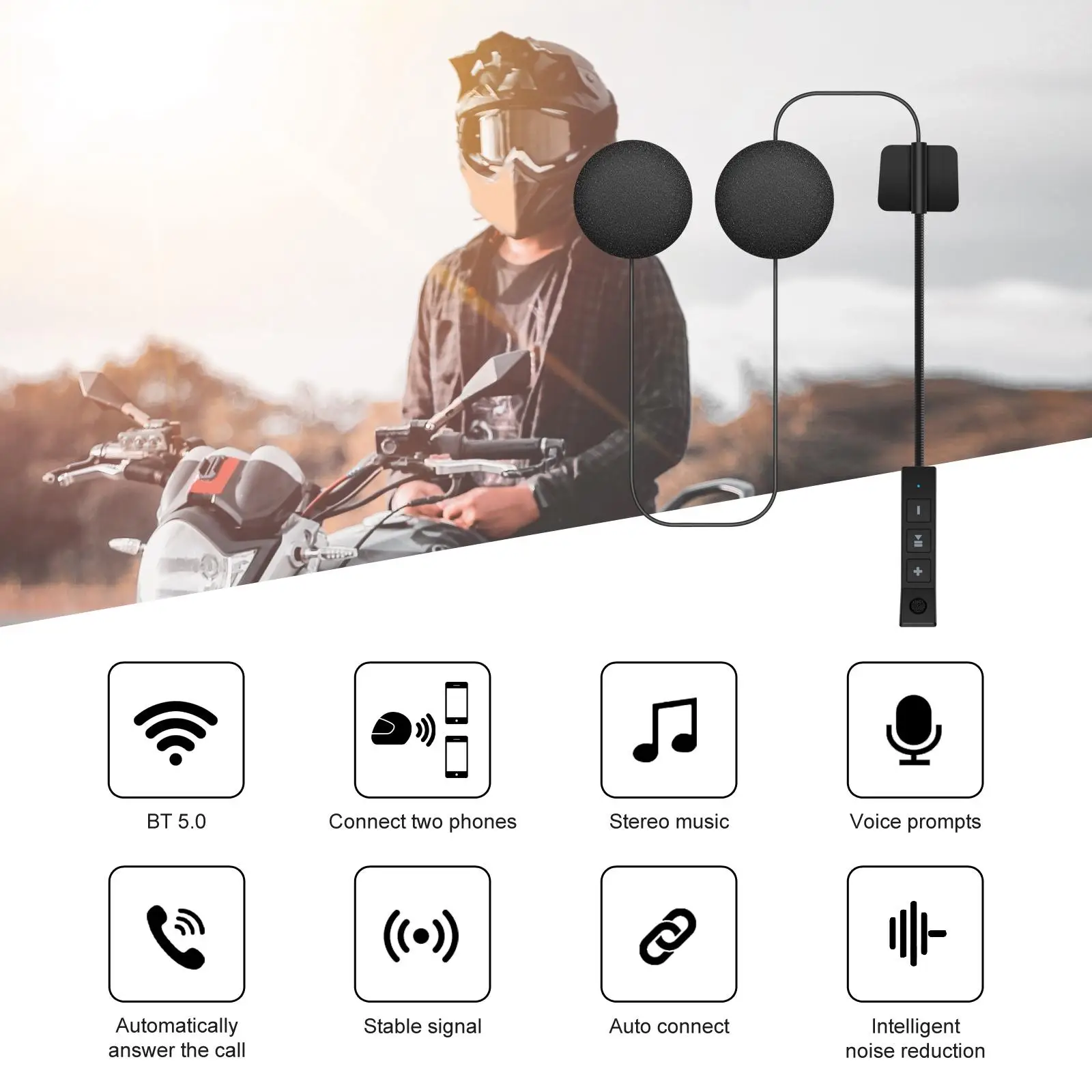 Motorcycle Helmet Bluetooth Headset Headphone For Motorbike Motorcycle Skiing Helmet Headset