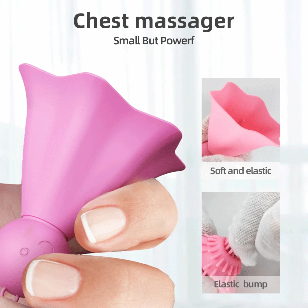 Mini Breast Vibrator 10 Mode Nipple Stimulation Licking Vibrator Breast Massage Couple Flirting Breast Sex Toys for Women Man