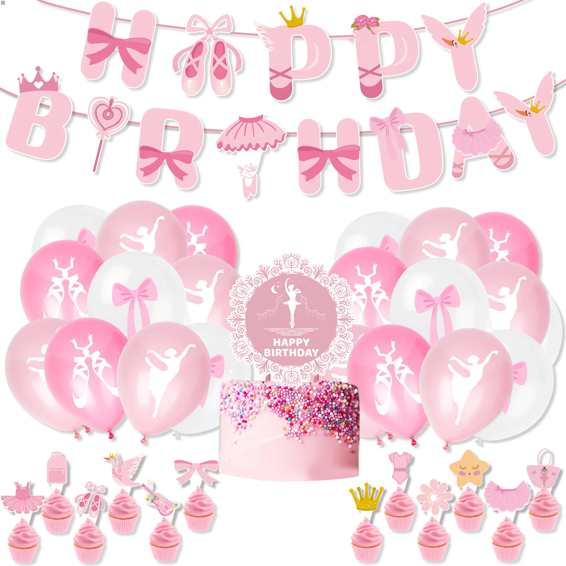 

Ballet Theme Princess Birthday Party Decoration Supplies Baby Birthday Party Decoration Accessories Kids Party Balloons
