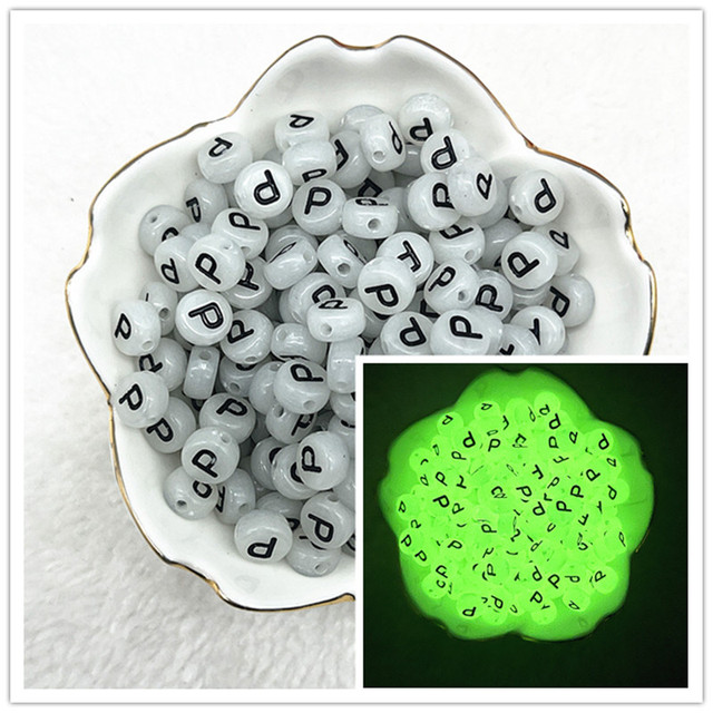 7x4mm A-Z Luminous Beads Letter Beads Acrylic Spaced Beads For Jewelry Making DIY Charms Bracelet