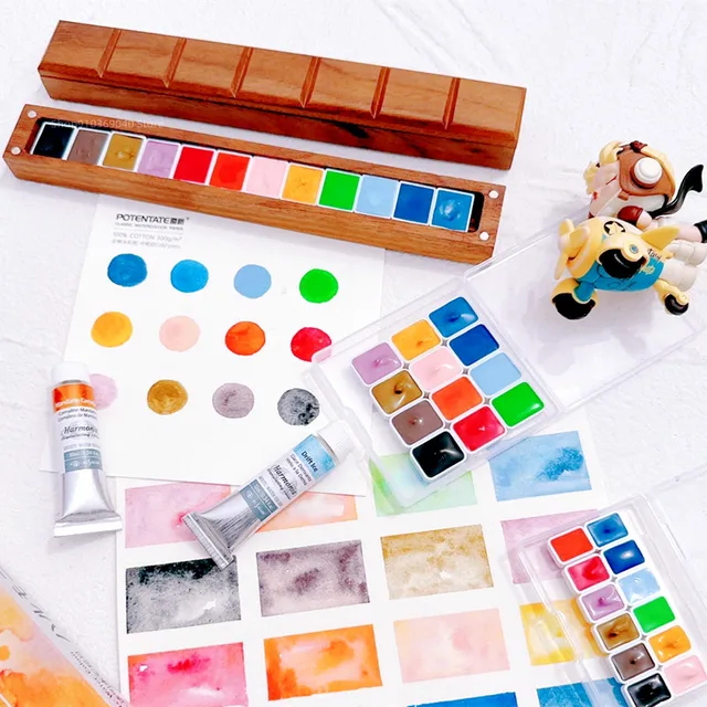 Introducing the Japan s Kusakabe 2023 New Layered Color 12-color Precipitation Color Watercolor Paint Set