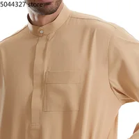 Muslim Men Jubba Thobe Zipper Kimono Long Robe Saudi Islamic Musulman Clothing Abaya Caftan Dubai Arab Dress Djellaba Dishdasha