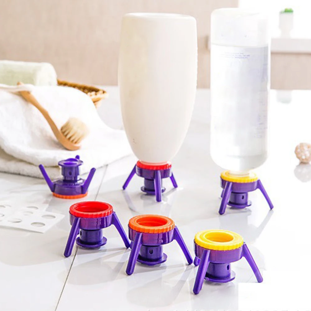 6Pcs Bottle Emptying Flip Kit Bottle Stand 3 Sizes Liquid Emptying Kit Upside Down Dispenser Cap for Most Bottles