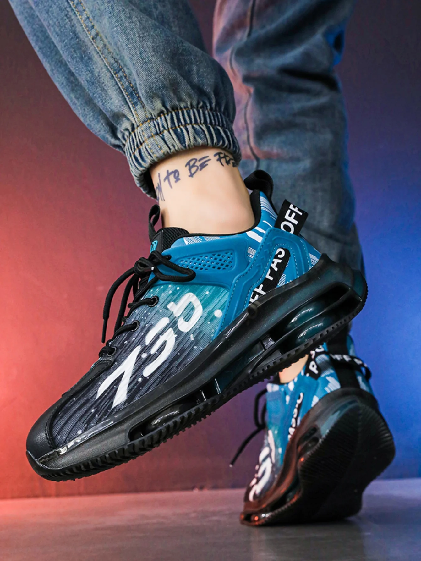 Men's Fashionable Road Running Shoes, Lightweight Casual Sports Shoes, Tennis Training Shoes, Casual Fashion Fitness Shoes, Comfortable Soft Soles, Mesh Lace-Up Sports Shoes, Fitness Shoes