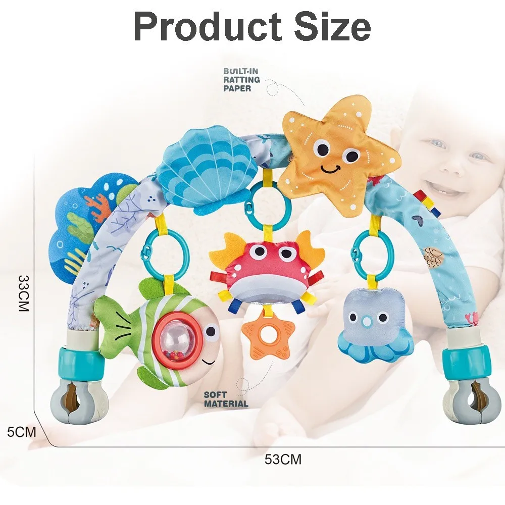Baby Stroller Arch Toys Bouncer Toy Pram Activity Arch Toys Fine Motor Skills Toys Sensory Development Arch Baby Car Seat Toys - 3