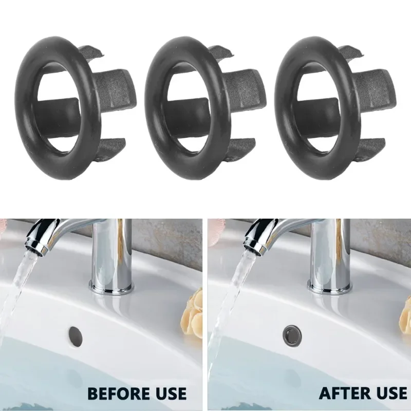 Sink Hole Round Overflow Cover Kitchen Basin Trim Hollow Overflow Ring Plug Bathroom Wash Basin Ring Accessories 4/1pcs