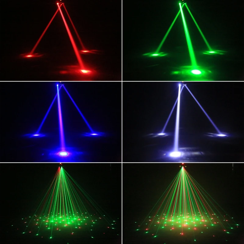 LED Moving Head 80W RGBW 4in1 Mini Six Arm Beam Strobe Light Yellow Flash Dj Bar