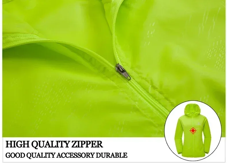 X-TIGER Ultraleichte Windjacke, tragbare, faltbare Kapuzenjacke, Unisex, UV-Schutz, leichter Outdoor-Mantel für Camping, Wandern – Detail 9