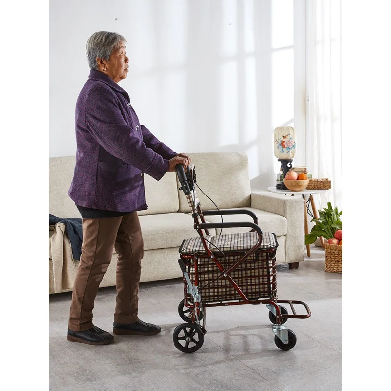The elderly push wide Walking Stick   shopping scooter, with a chair, a trolley walker dual-purpose vehicle  50cm 5