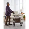 The elderly push wide Walking Stick   shopping scooter, with a chair, a trolley walker dual-purpose vehicle  50cm 5