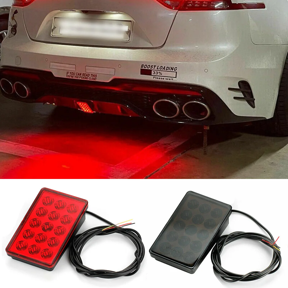 

F1 Style 15 LED Rear 3rd Third Strobe Flashing Tail Brake Stop Light Flash Warning Reverse Stop Safety Signal Lamps