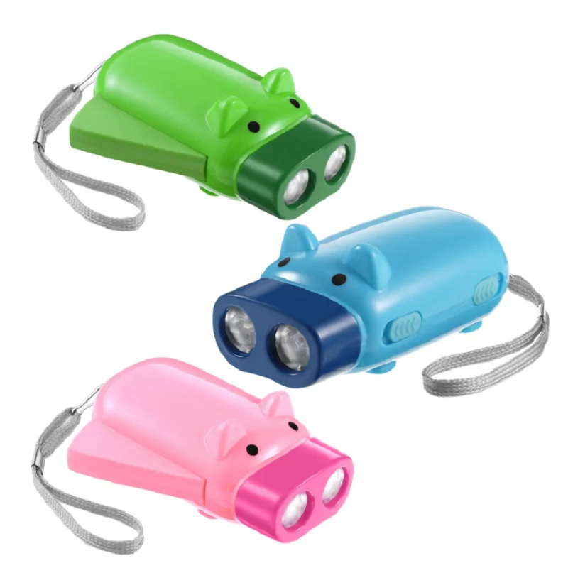 Mini Piggy Flashlight Plastic Children's Luminescence Toys Drop-Resistant Compression-Resistant Random Color