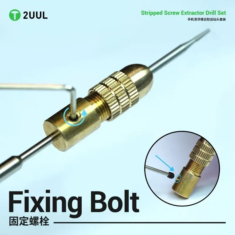 2UUL SD90 Professional Damaged Screw Extractor Kit for Removing Stripped Broken Screws Phone Laptop Repair Tool Set