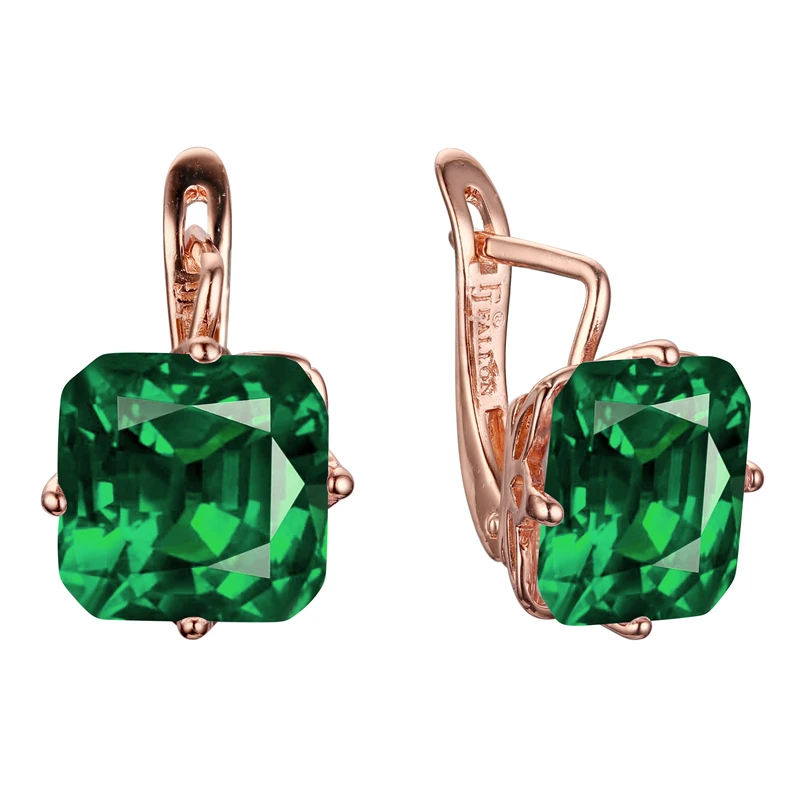 585 Rose Gold Color Jewelry Light Blue Cubic Zircon Earring Designs For Women Fashion OL