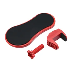 Adjustable Ergonomic Desk Arm Rest with Rotating Mouse Pad Holder (Red)