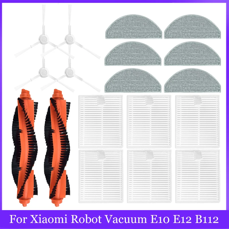 Repuestos para Robot aspirador Xiaomi E10 E12 B112, repuestos para aspiradora, cepillo lateral, filtro Hepa, mopa, Trapos de tela, accesorios
