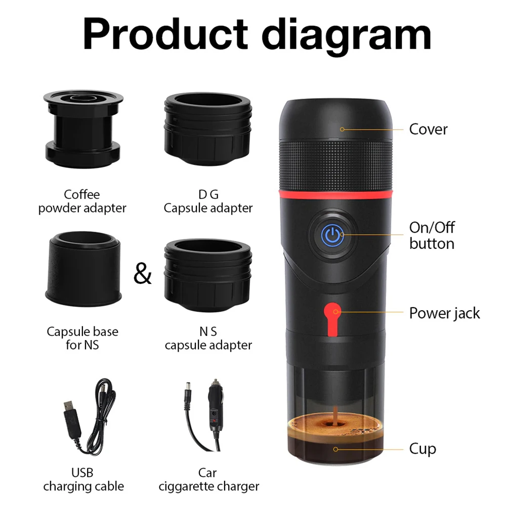 Portable Coffee Machine for Car Espresso Maker