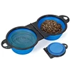 1-piece 2 In 1 Dog Bowl Portable Folding Pet Double Bowl Collapsible Water Bowls for dog outdoor travel cat dog feeding bowl A2