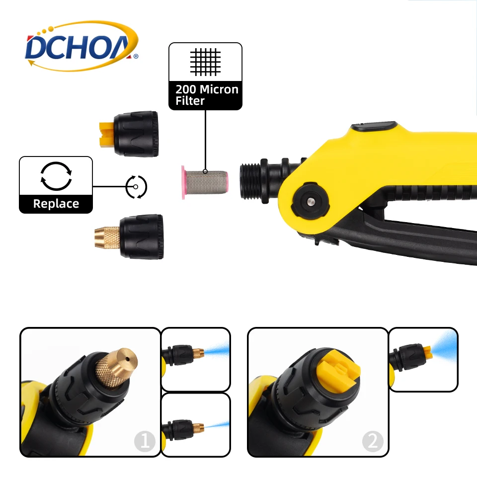 DCHOA 19L 무선 전기 PPF 틴트 케그 분무기 고압 케그 탱크 틴티드 윈도우 도구 자동차 비닐 랩 도구 (배터리 포함)