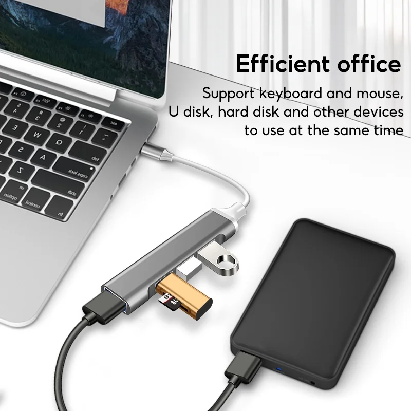 TBTIC USB C HUB 3.0 Type C 3.1 4 Port Multi Splitter Adapter OTG for Xiaomi Macbook Pro 13 15 Air Pro PC Computer Accessories