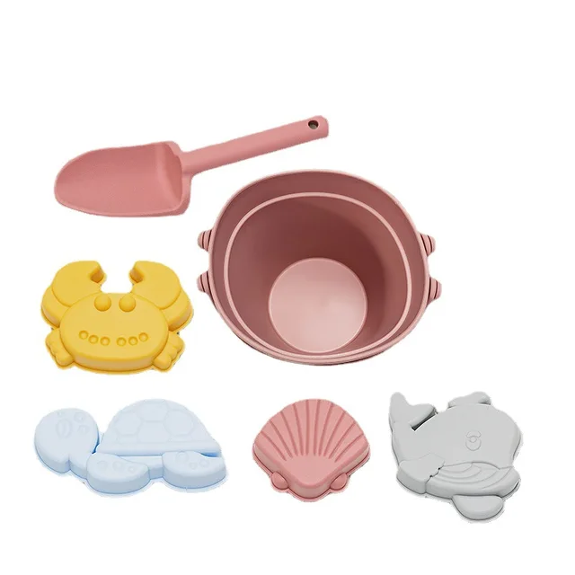 8Pcs Summer Beach Toys for Kids Soft Silicone Sandbox Set Cute Animals Beach Game Toy Children Beach Play Sand Water Play Tools 4