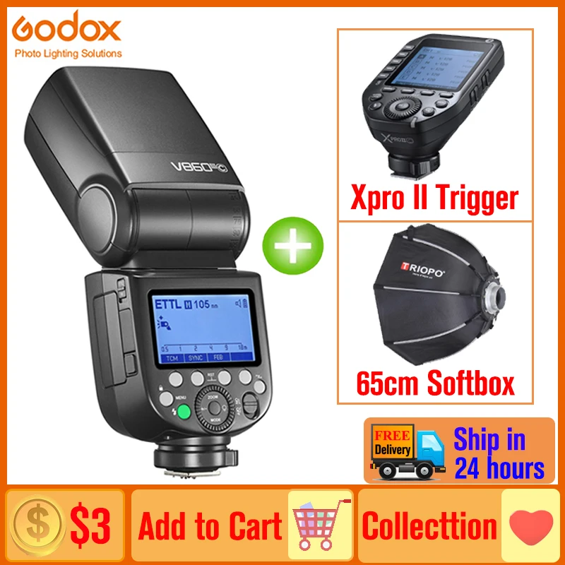 

Godox V860III V860 III TTL HSS Camera Flash Speedlite Xpro II Trigger for Canon Sony Nikon Fuji Olympus Panasonic Pentax